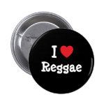 I love Reggae heart custom personalized Pins