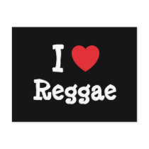 I love Reggae heart custom personalized postcards