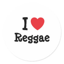 I love Reggae heart custom personalized stickers
