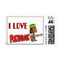 I Love Reggae Postage Stamp