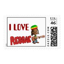 I Love Reggae Postage Stamp