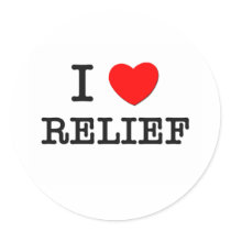 I Love Relief Stickers