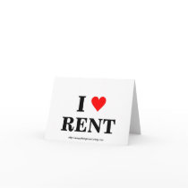 I Love RENT Note Card