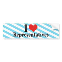 I Love Representatives bumper stickers