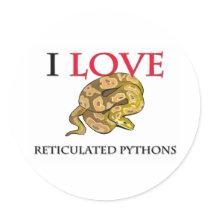I Love Reticulated Pythons stickers by tshirtshirts I Love Reticulated Pythons stickers