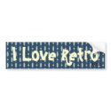 I Love Retro Beaded Curtain Blurple bumper stickers by JaZilla I Love Retro Beaded Curtain Blurple bumper stickers