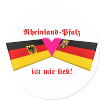 I Love Rheinland-Pfalz Round Stickers