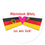 I Love Rheinland-Pfalz Round Stickers