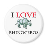 I Love Rhinoceros Fridge Magnets