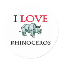 I Love Rhinoceros stickers by tshirtshirts I Love Rhinoceros stickers