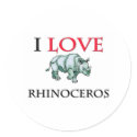 I Love Rhinoceros stickers by tshirtshirts I Love Rhinoceros stickers