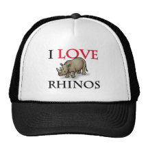 I Love Rhinos Hats
