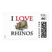 I Love Rhinos Postage Stamp