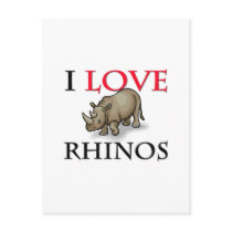 I Love Rhinos postcards