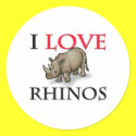 I Love Rhinos stickers