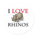 I Love Rhinos stickers by tshirtshirts I Love Rhinos stickers