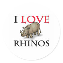 I Love Rhinos stickers by tshirtshirts I Love Rhinos stickers