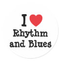 I love Rhythm and Blues heart custom personalized stickers