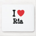 I love Ria heart T-Shirt mousepads