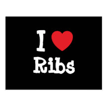 I love Ribs heart T-Shirt Post Cards