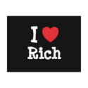 I love Rich heart custom personalized postcards