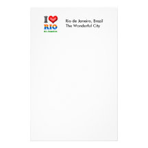 I Love Rio de Janeiro, Brazil The Wonderful City Personalized Stationery