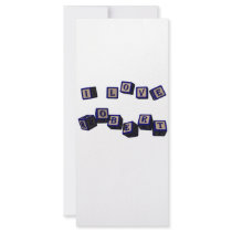 I love Robert toy blocks in blue rack cards