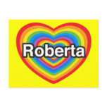 I love Roberta. I love you Roberta. Heart Post Card