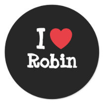 I love Robin heart custom personalized stickers
