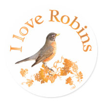 I Love Robins stickers