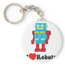 I Love Robots! Key Chain
