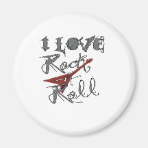 I love Rock and Roll Fridge Magnets