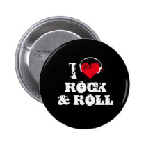 I love rock and roll buttons