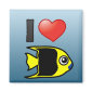 I Love Rock Beauty Square Magnet