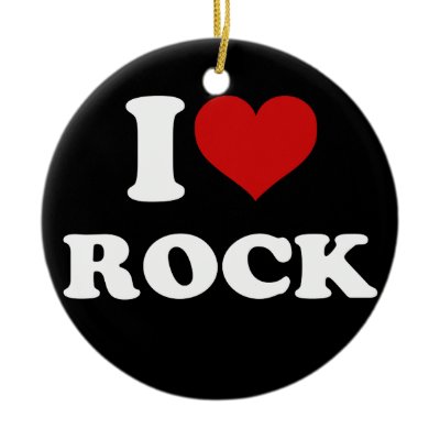 I Love Rock ornaments