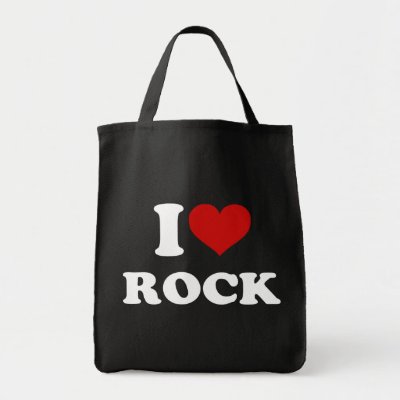 I Love Rock Tote Bags