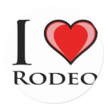 I Love Rodeo Round Stickers