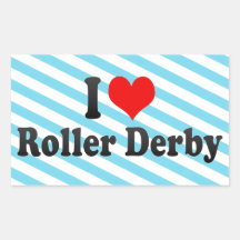 I love Roller Derby Rectangular Stickers