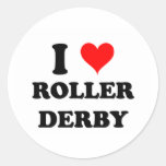 I Love Roller Derby Round Sticker