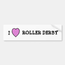 I Love Roller Derby Sticker Bumper Stickers