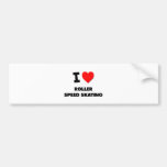I Love Roller Speed Skating Bumper Sticker