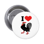 I Love rooster Pin