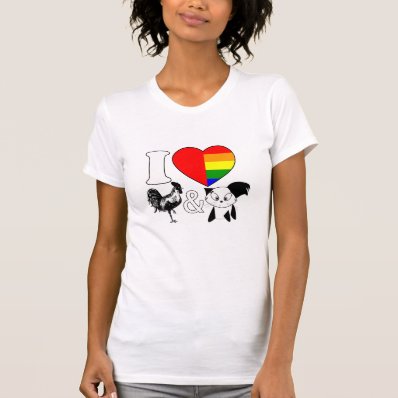 I Love Roosters and Cats - Shirt 4 bisexual Girls