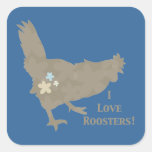 I Love Roosters Stickers