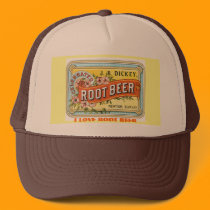 I LOVE ROOT BEER - VINTAGE ADVERT hats