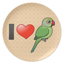 I Love Rose-ringed Parakeets Dinner Plate
