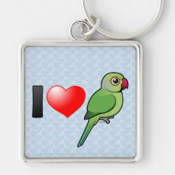 I Love Indian Ringnecks Premium Square Keychain
