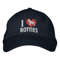 I Love Rotties Dark embroidered hats