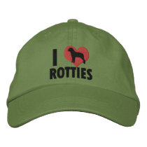 I Love Rotties embroidered hats
