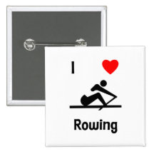 I Love Rowing (2) Pinback Button